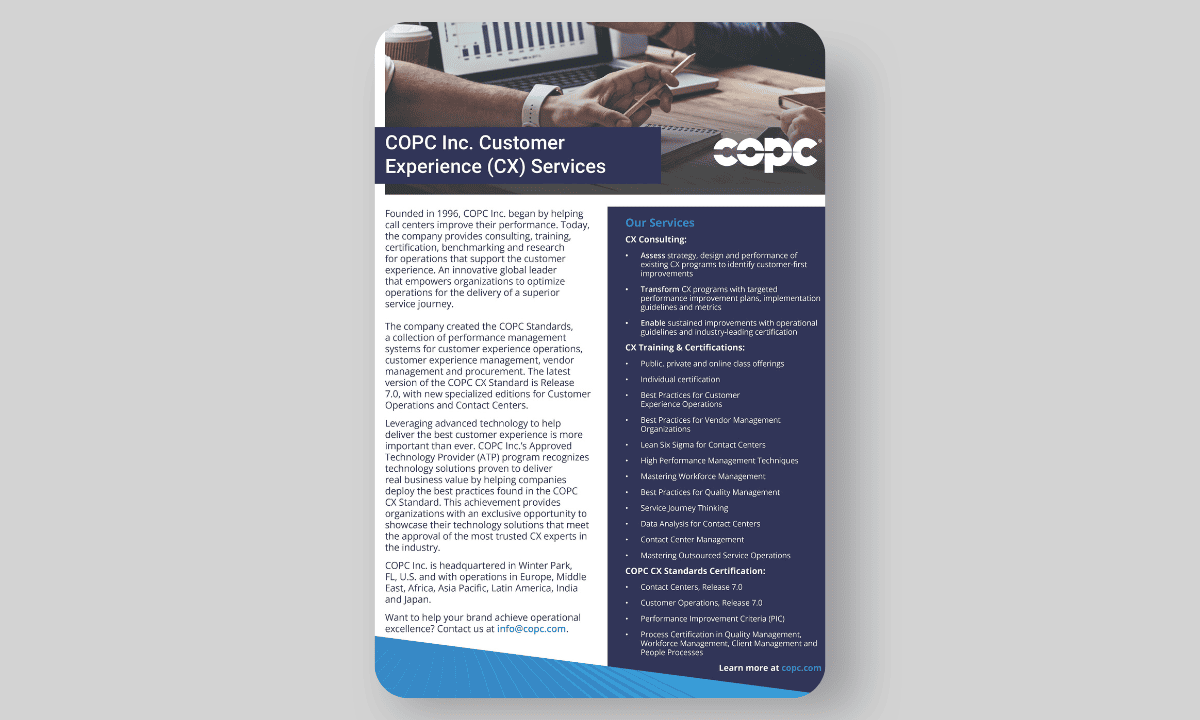 COPC Inc. CX Services Overview