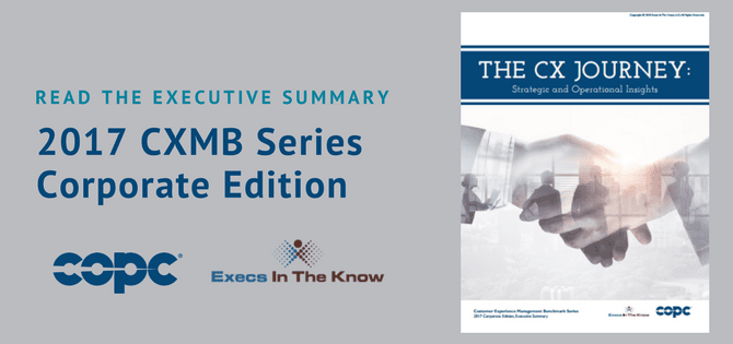 Announcing the Release of the Executive Summary for the 2017 CXMB Series Corporate Edition Report