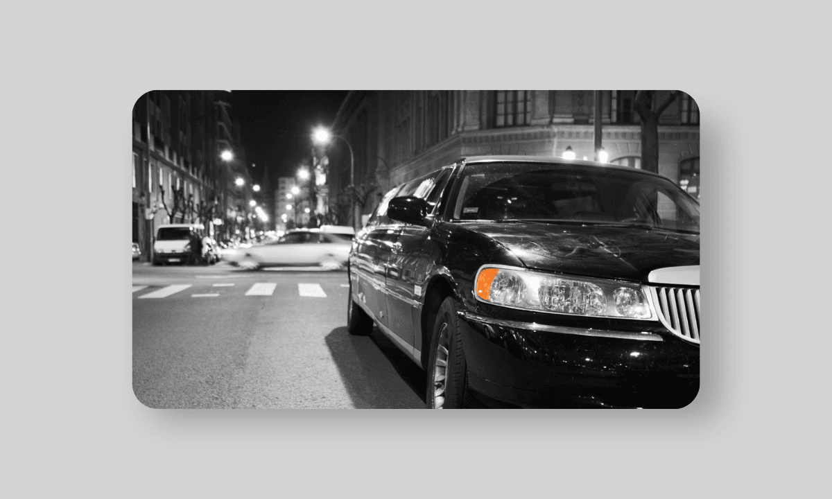 Limousine parked on a road