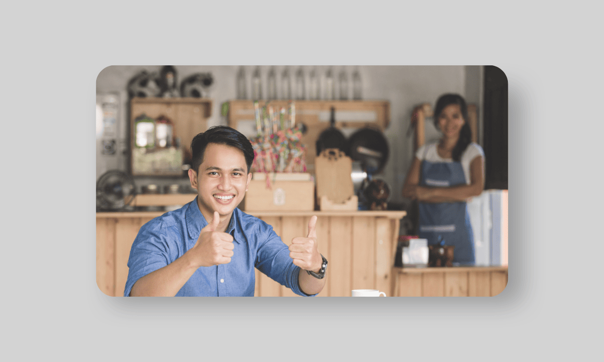 Man giving two thumbs up