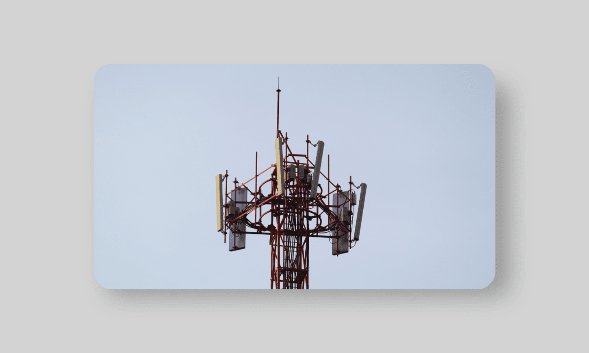 The top of the cell tower