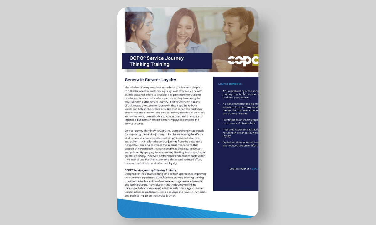 COPC® Service Journey Thinking