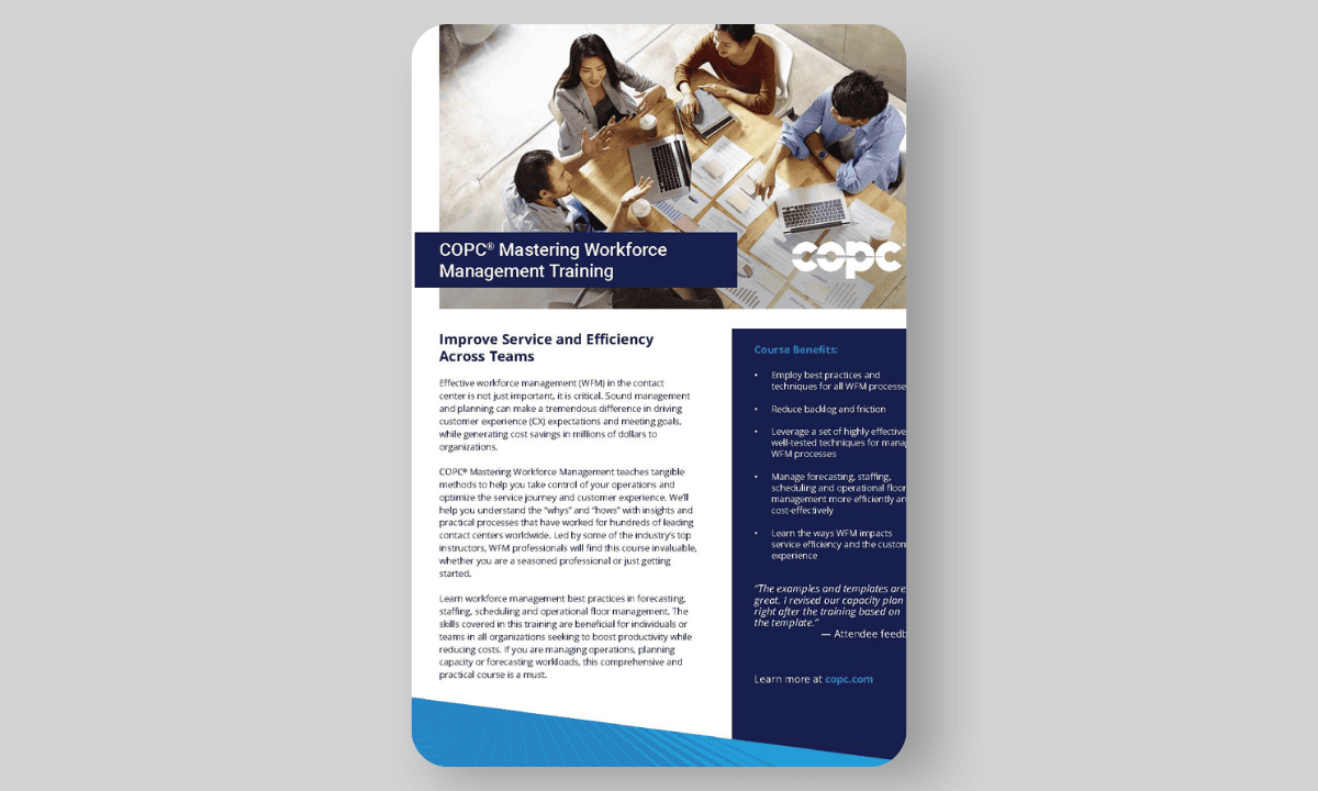 COPC® Mastering Workforce Management