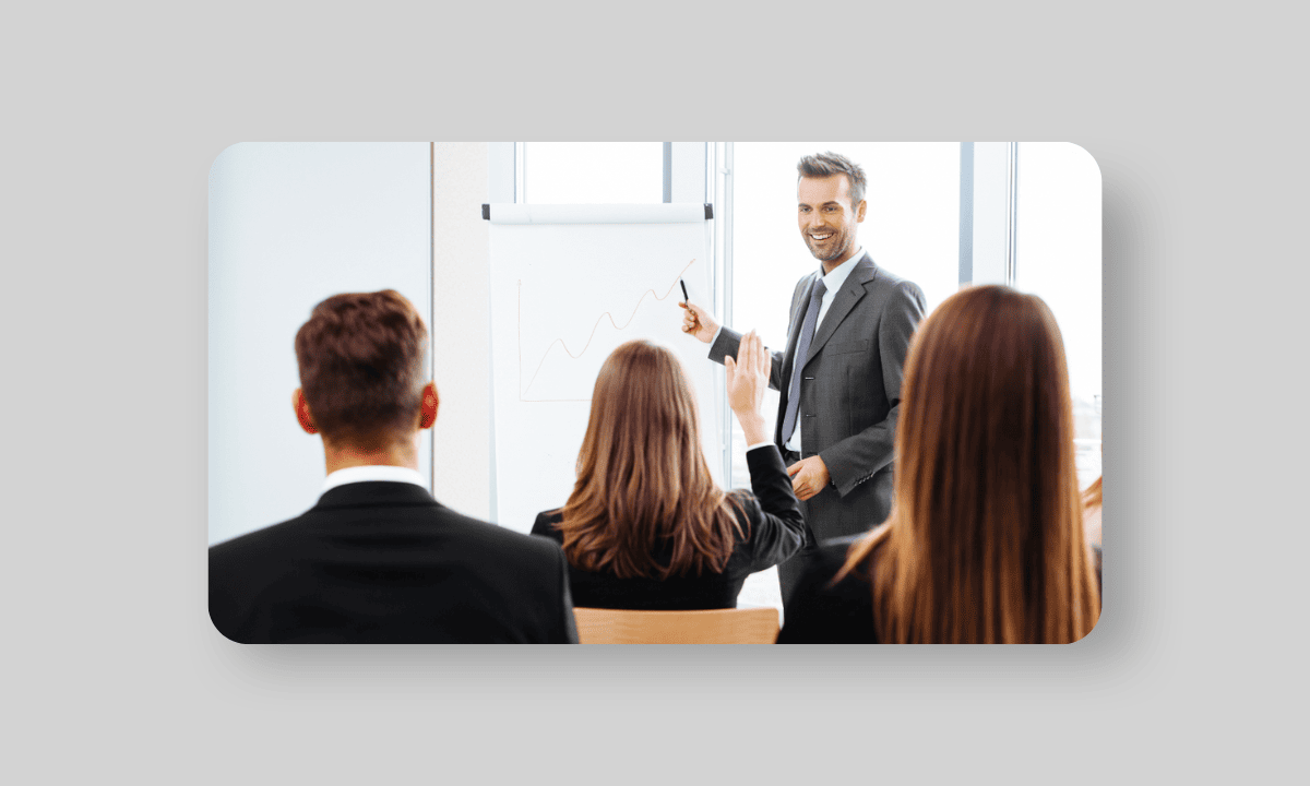 Man leading a training class