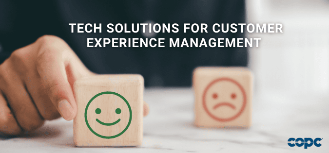 Blog title slide for tech solutions for customer experience management