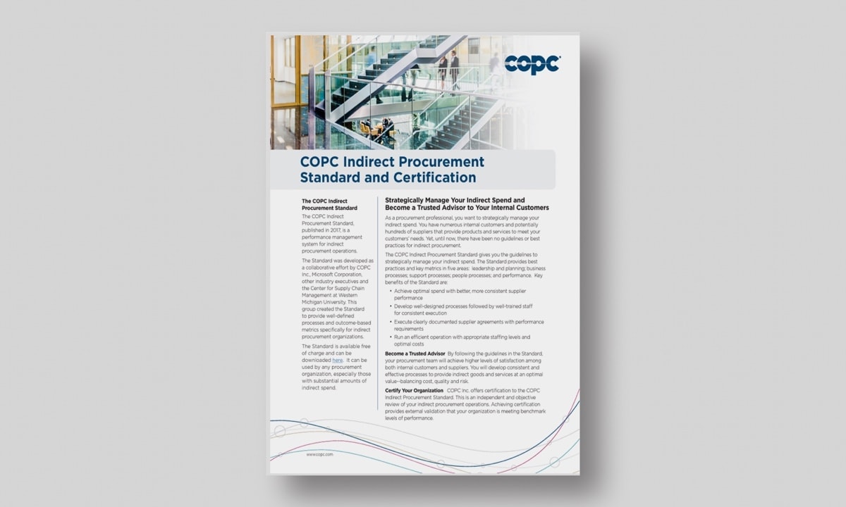 COPC Inc. Indirect Procurement Standard and Certification