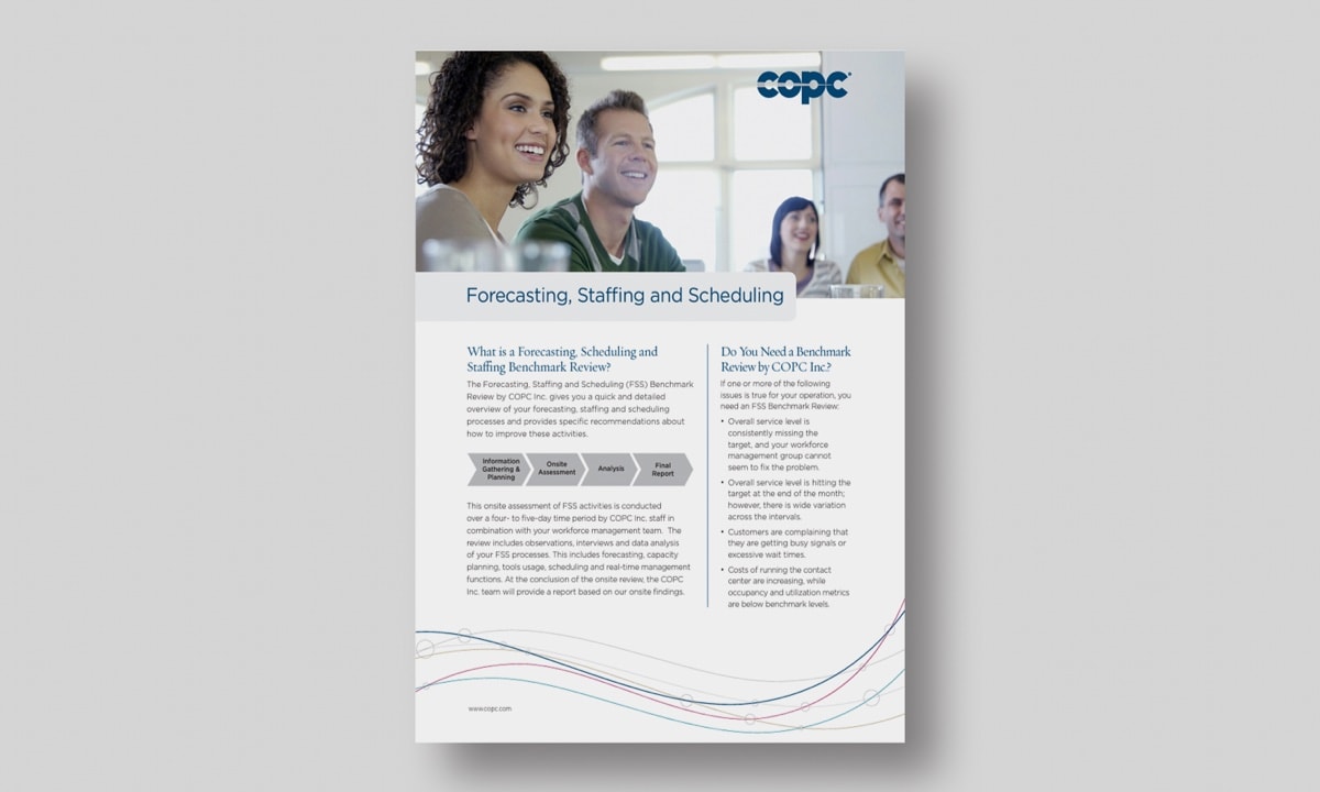Benchmark Review – Forecasting, Staffing, and Scheduling