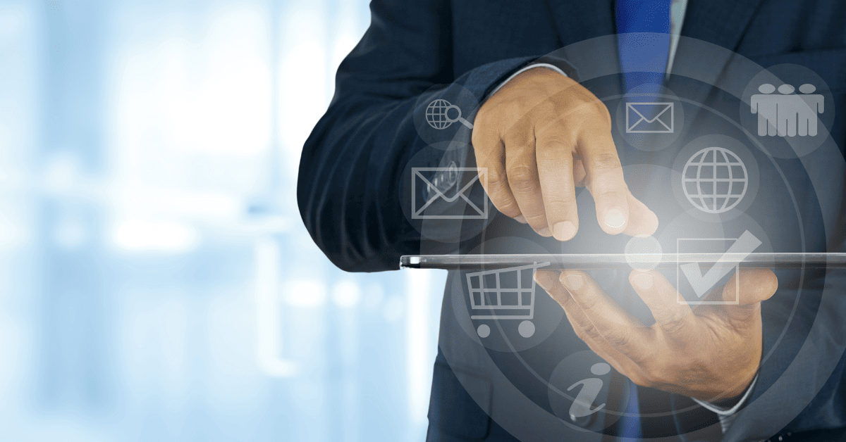 Man holding tablet