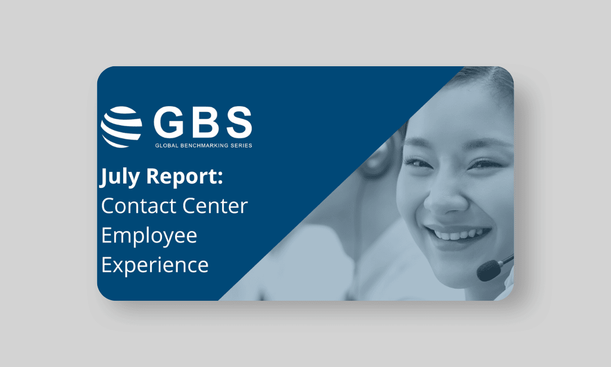 Global Benchmarking Series Contact Center Employee Engagement