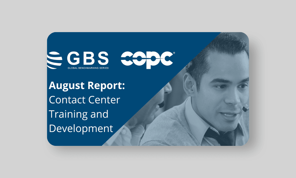 Global Benchmarking Series | Contact Center Training and Development