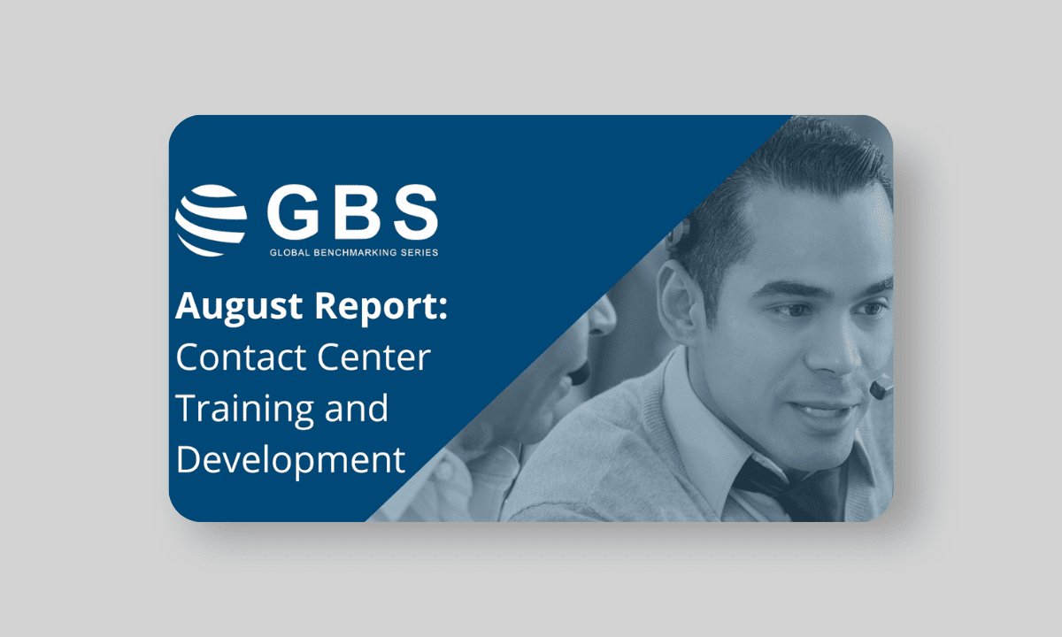 Global Benchmarking Series | Contact Center Training and Development