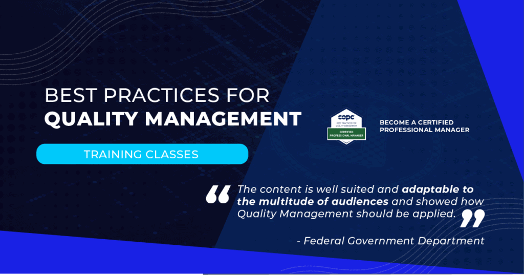 Best practices for quality management 