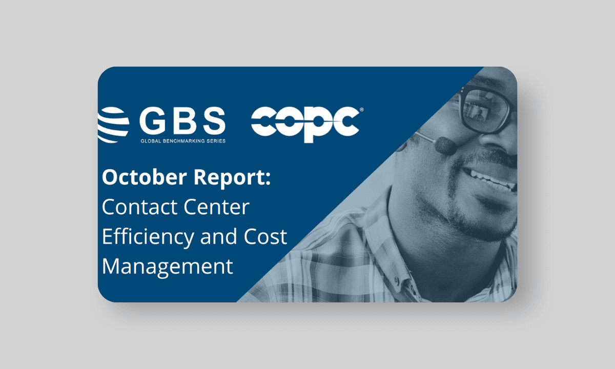 Global Benchmarking Series | Contact Center Efficiency & Cost Management
