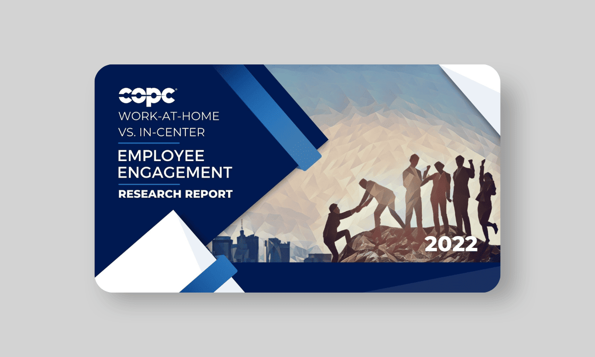 COPC Global Benchmarking Series logo and link to research: Employee Engagement | Global WAH vs. In-Center Research Report