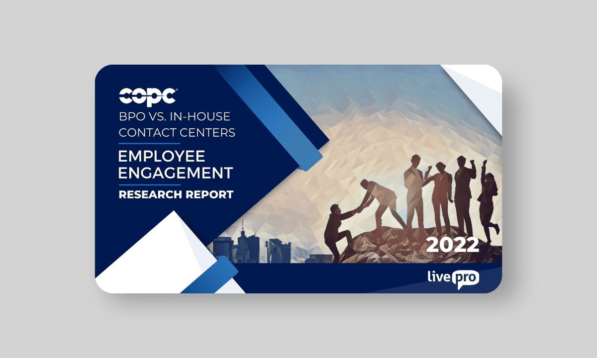 COPC Global Benchmarking Series logo and link to research: Employee Engagement | Global BPO vs. In-House Research Report