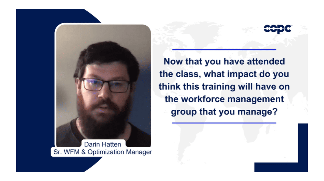 COPC® Mastering Workforce Management Training Testimonial